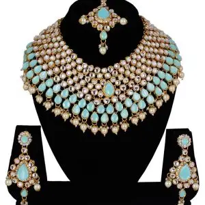 Sky Blue Alloy Necklace Set
